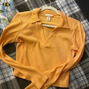 Cropped Polo LS Top